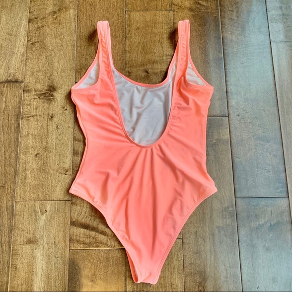 Neon orange Forever 21 one piece bathing suit - Picture 2 of 3